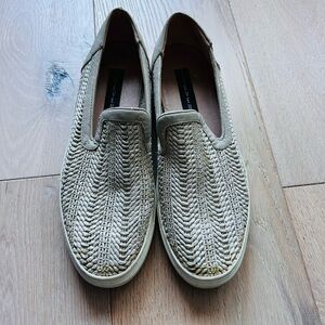 Women’s Size 8.5 Steve Madden Katia woven slip-on sneakers in a taupe multi